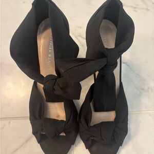 Loeffler Randall tie front heel sandals black